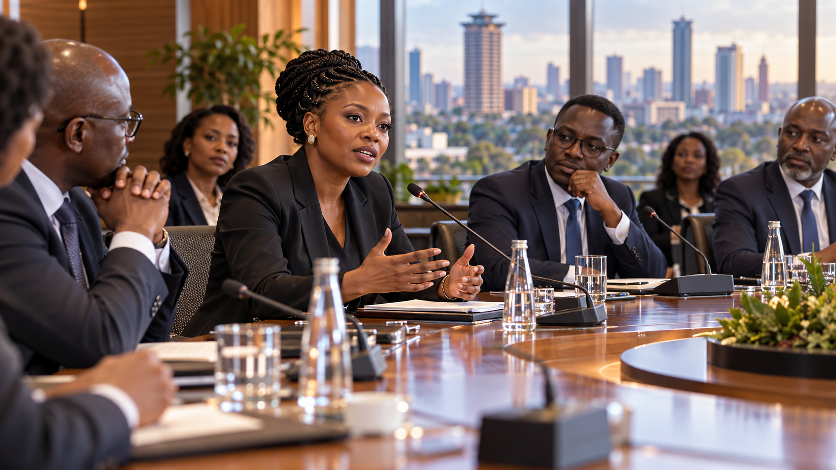 Concept image of African business leaders in a roundtable discussion
